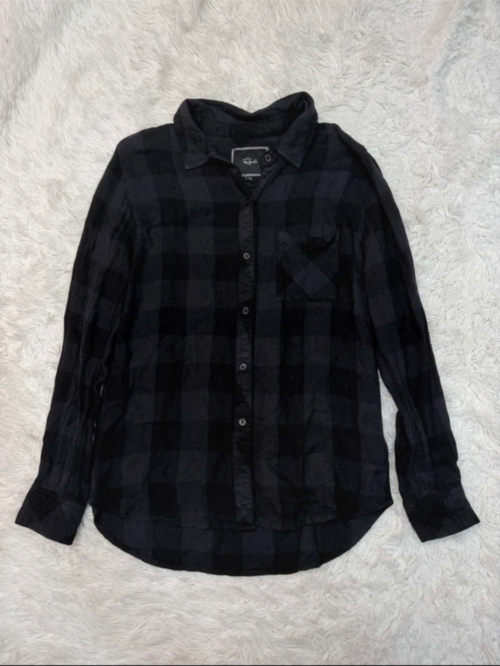 Rails hunter grey and black plaid top